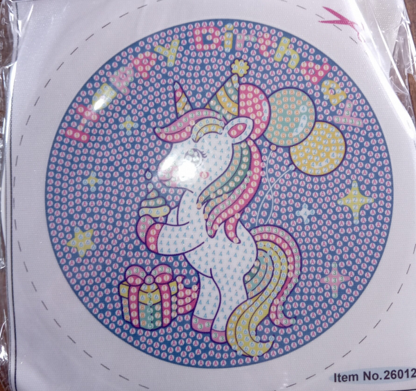 Diamants painting enfants licorne happy birthday