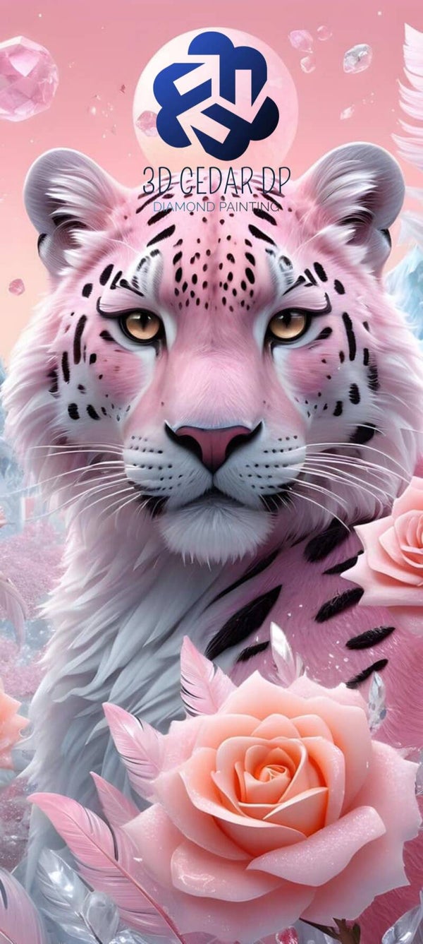 Tigre rose en 45x100