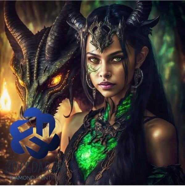 Vert dragon taille 70x70