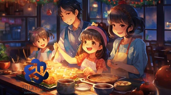 Famille en cuisine 60x120