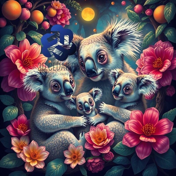 Famille de koala 60x60