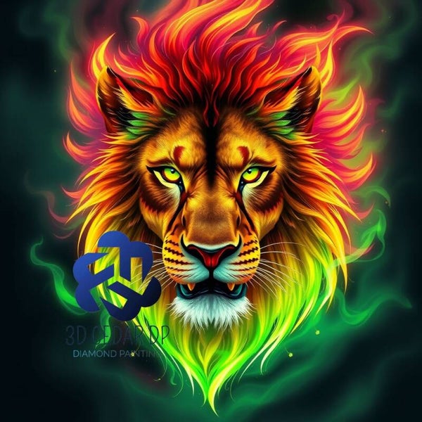 Lion de feu 70x70