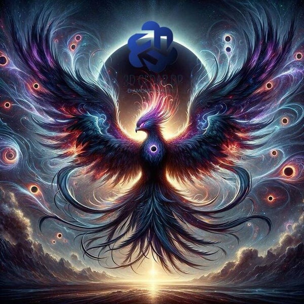 Phénix noir 70x70