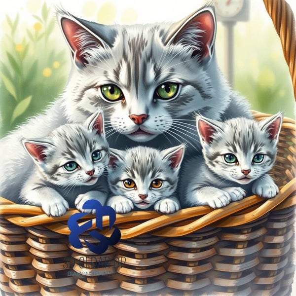 Famille chaton 70x70