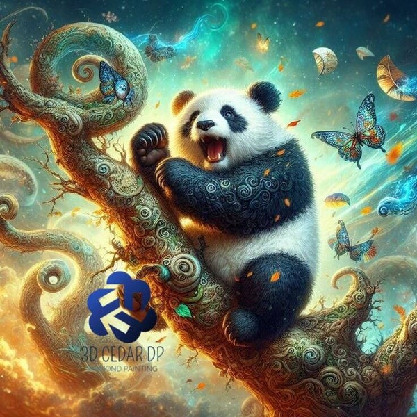 Panda enchanté 70x70