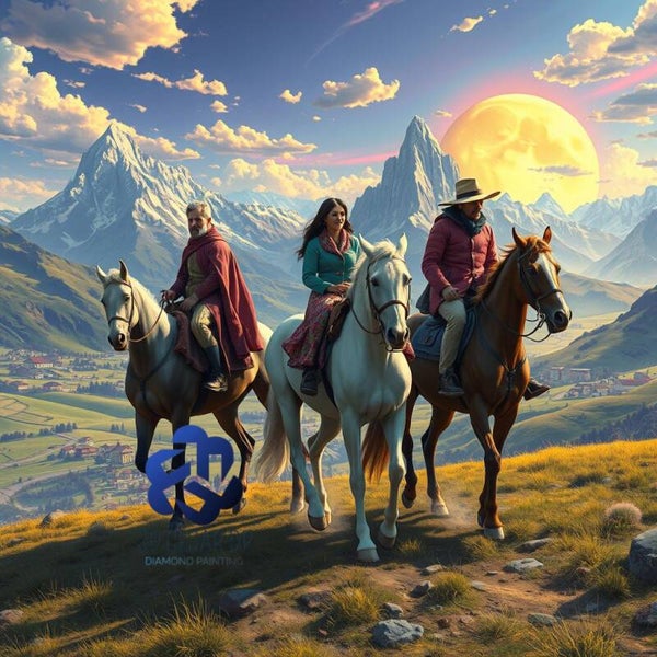 Balade a cheval 70x70