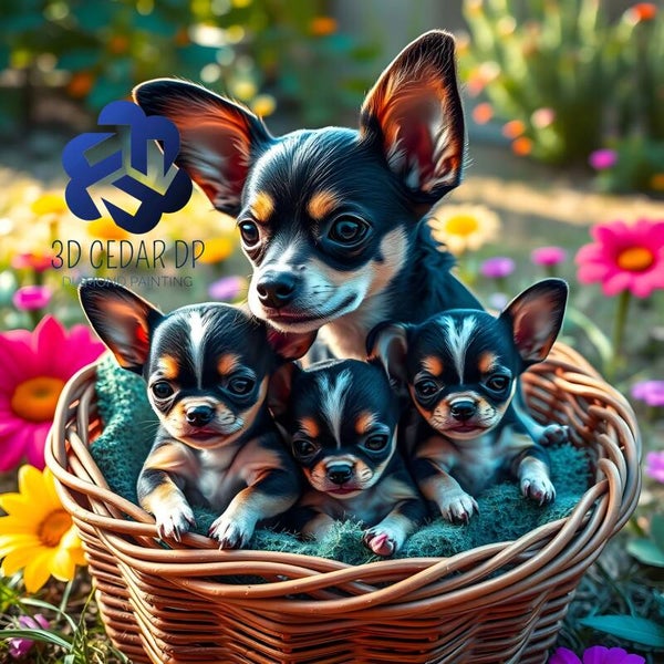 Famille chiwawa 70x70