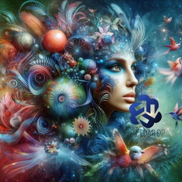 Femme oiseau 70x70