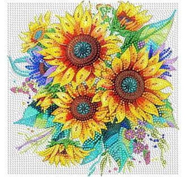 Bouquet de tournesol 25x25 rond