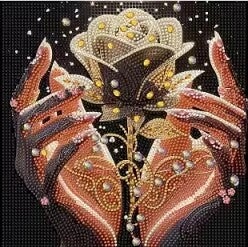 Rose noire 25x25 rond