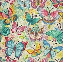Envolé de papillons 25x25 rond