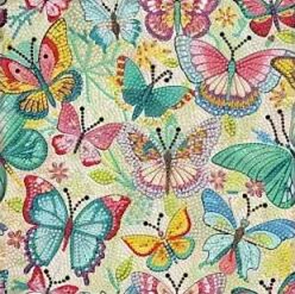 Envolé de papillons 25x25 rond