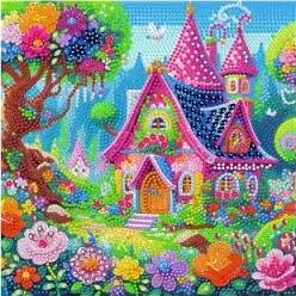 Maison coloré 25x25 rond