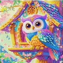 Hibou et sa maison 25x25 rond