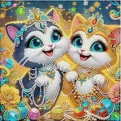 2 petit chat 25x25 rond