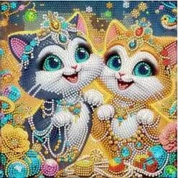 2 petit chat 25x25 rond