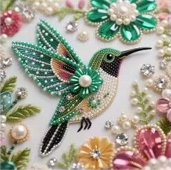 Oiseau papillon en 25x25 rond