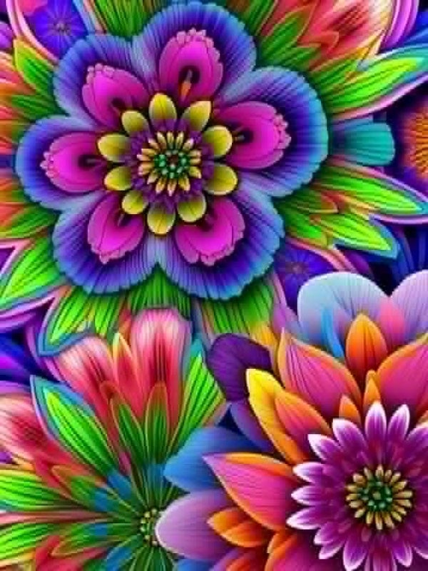 Éclat Hippie : Fleurs Multicolores (tissée)