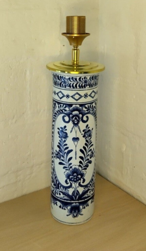 Lampenvoet Delfts blauwe cilindervaas