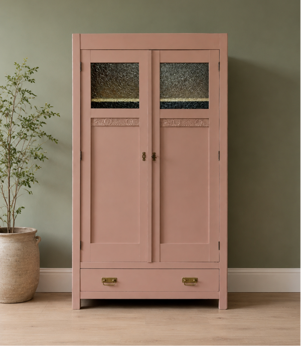 Kleine art-deco kast in oud rose