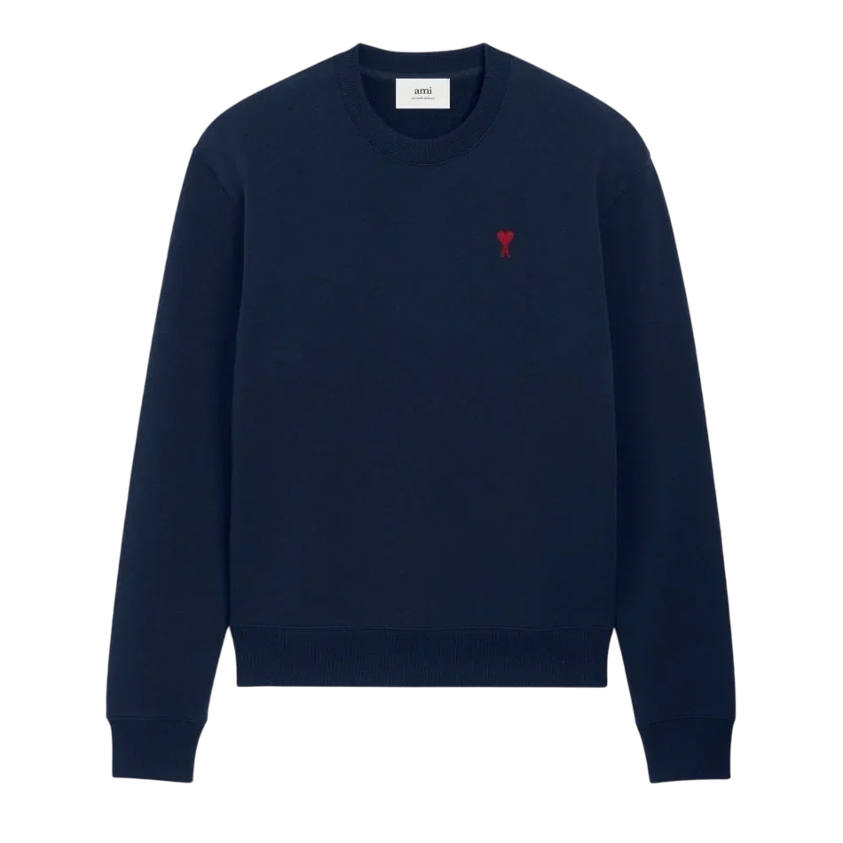 Sweatshirt Bleu Marine Ami de Coeur Rouge