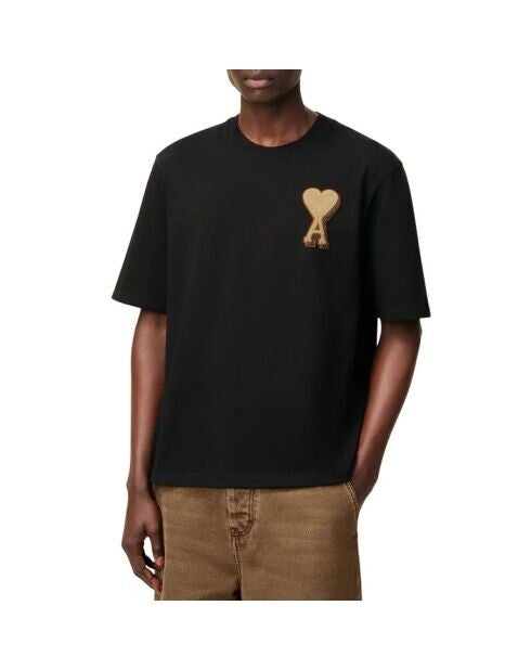T-shirt Noir Ami De Coeur 3D Coton