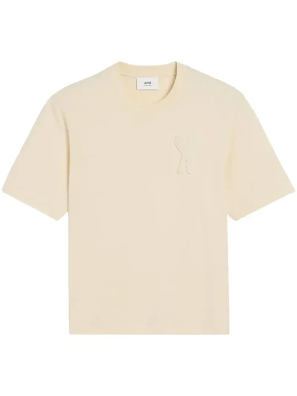 T-Shirt Beige Patch Ami de Coeur Beige En Coton