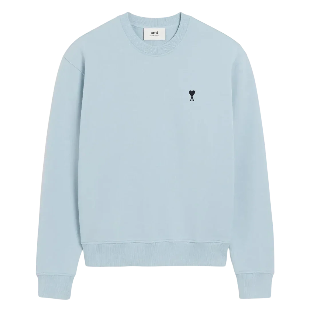 Sweatshirt Bleu Ciel Ami De Coeur Noir Coton