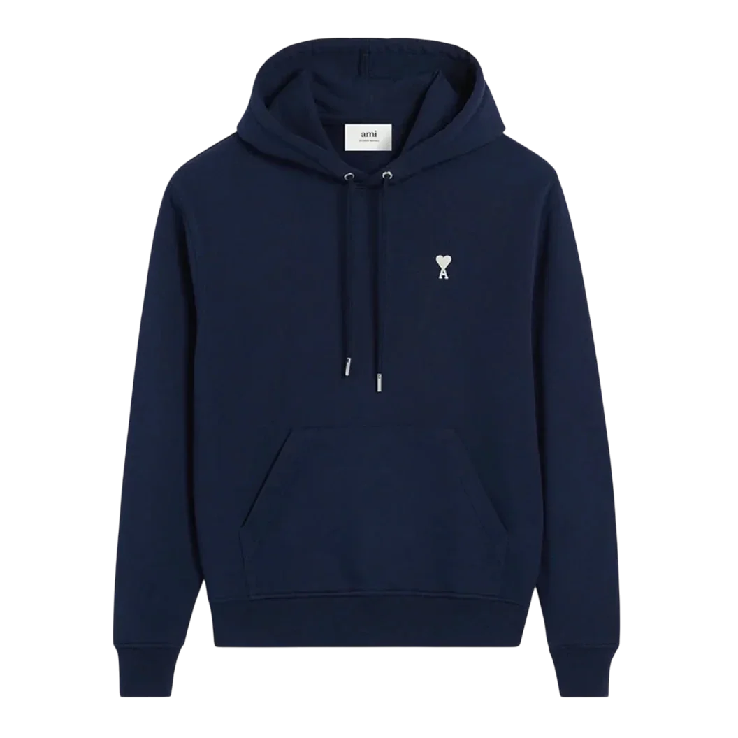 Hoodie Bleu Marine Ami de Coeur Blanc Coton