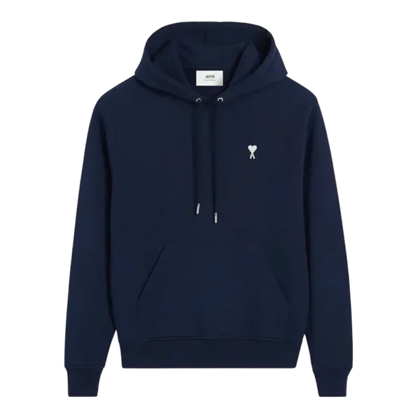 Hoodie Bleu Marine Ami de Coeur Blanc Coton