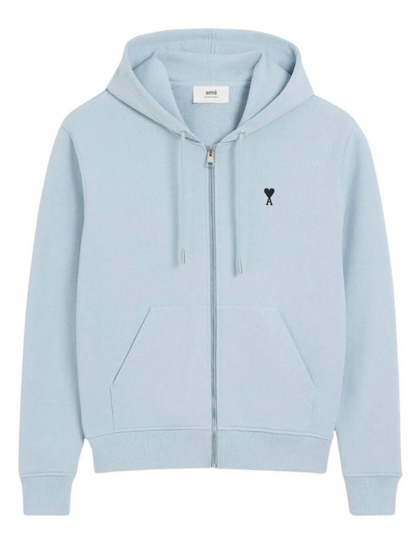 Hoodie Zippe bleu ciel Ami De Coeur Noir Coton