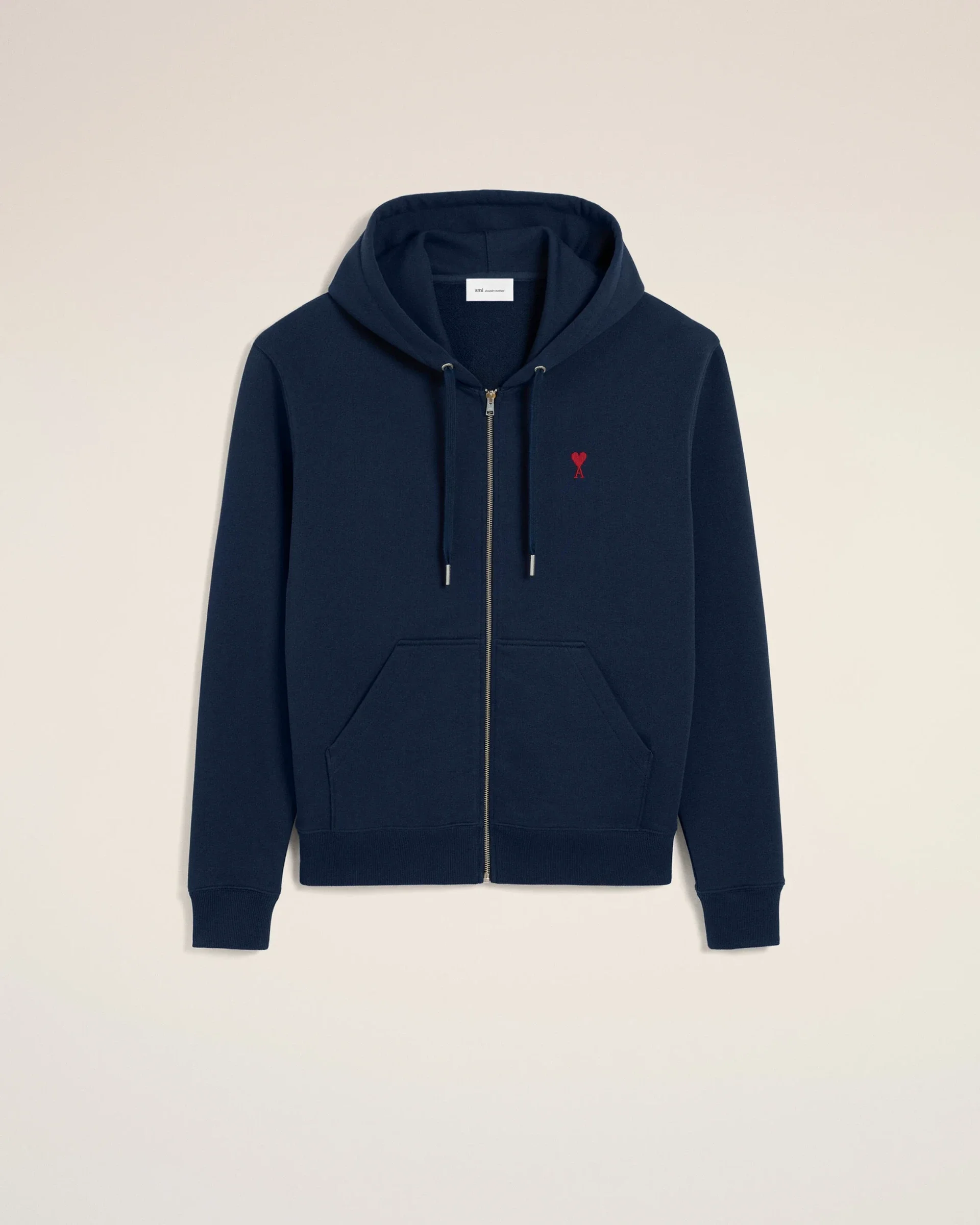 Hoodie Zippe bleu Ami De Coeur Rouge Coton