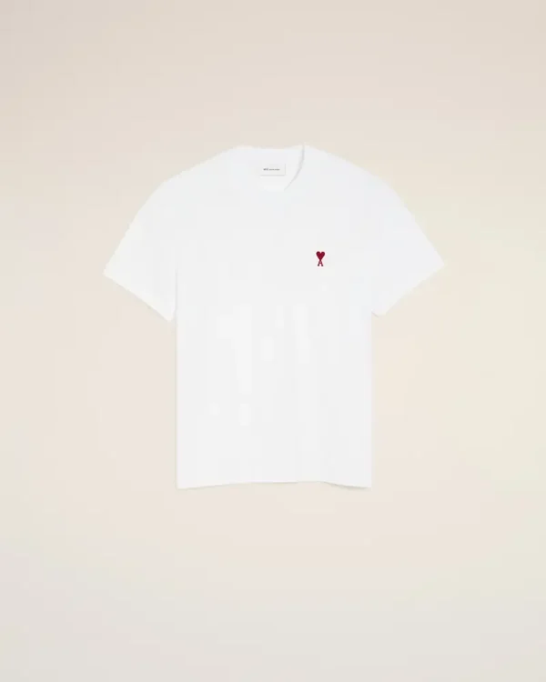 T-shirt Blanc Ami de Coeur Rouge Coton