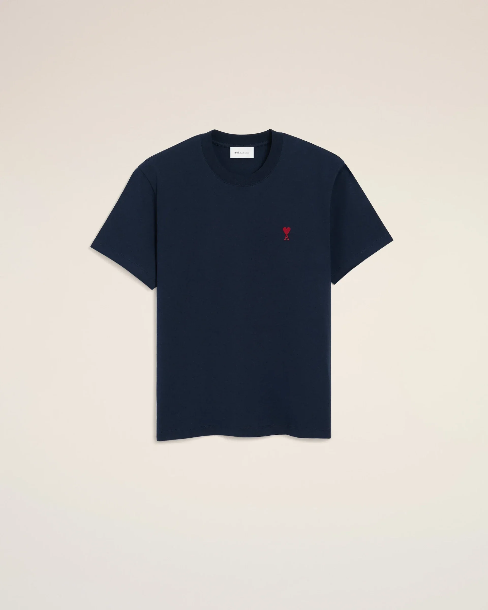 T-shirt Bleu Marine Ami de Coeur Rouge Coton