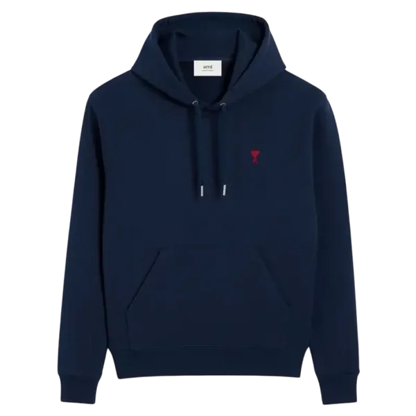 Hoodie Bleu Marine Ami de Coeur Rouge Coton