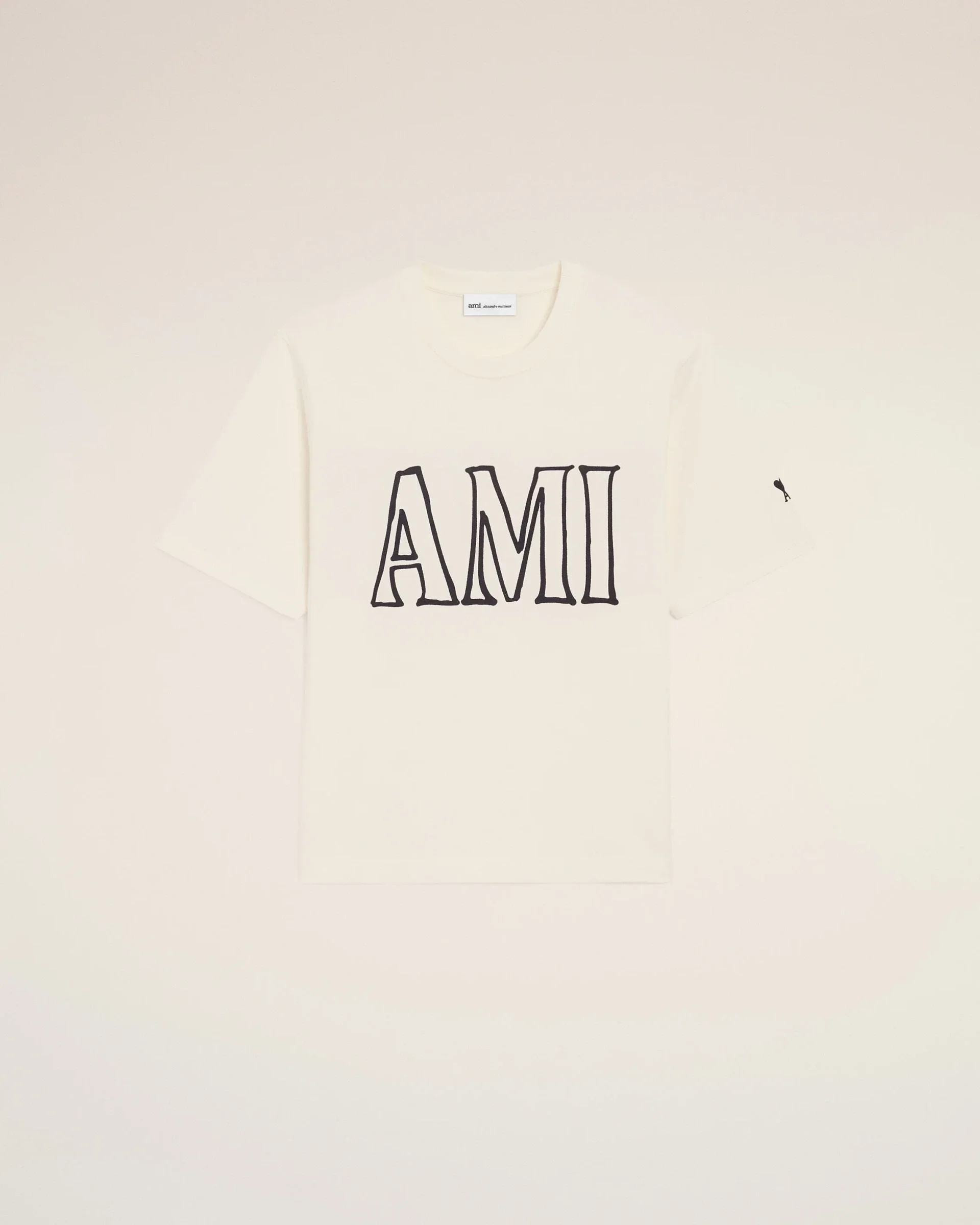 T-shirt Ami Imprimé Crème Coton