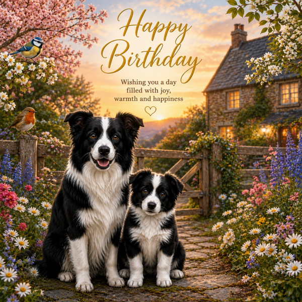 Collie Dogs Birthday Card