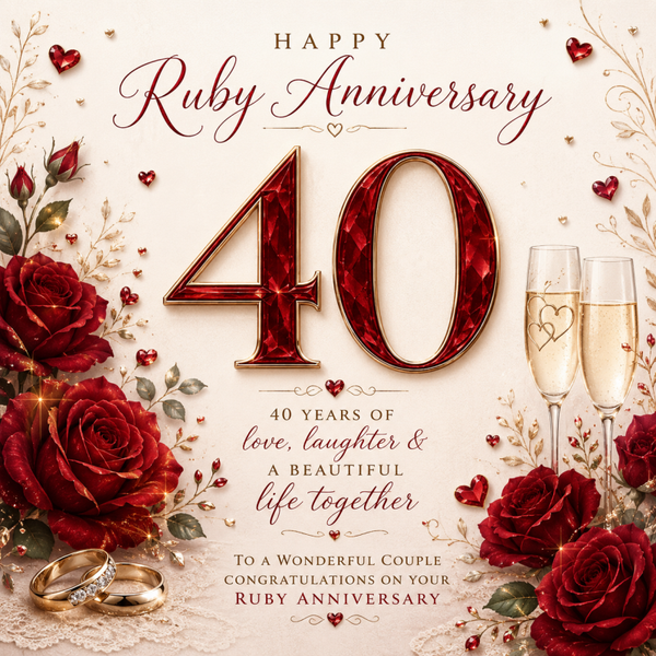 Ruby Anniversary Card
