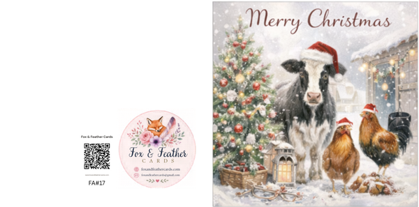 Festive Animal#17- Cow & Hens