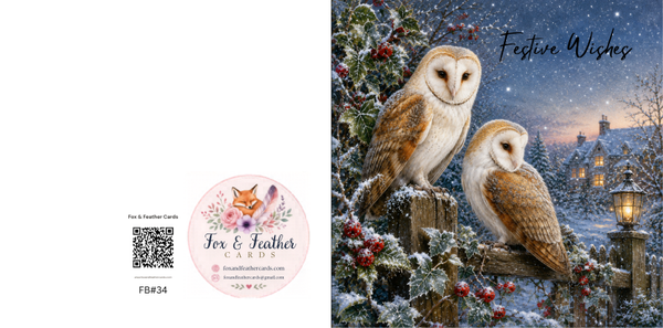 Festive Birds#34-Barn Owls