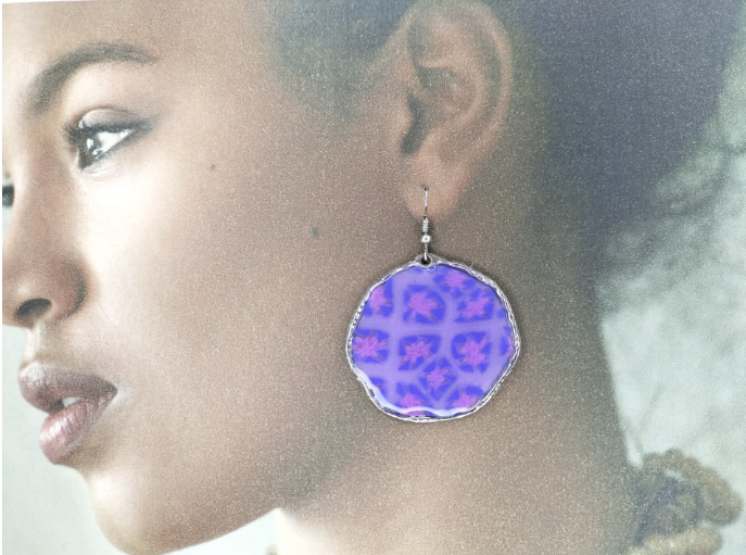 Boucles d'oreilles Parme et Violet BO7C