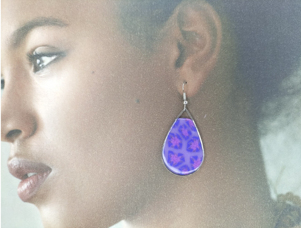 Boucles d'oreilles Parme et Violet BO7D