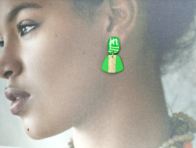 Boucles d'oreilles Vert flashy BO43G