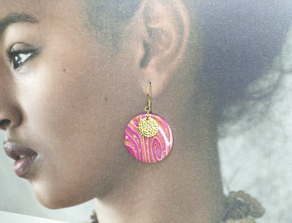 Boucles d'oreilles Agate rose BO47C