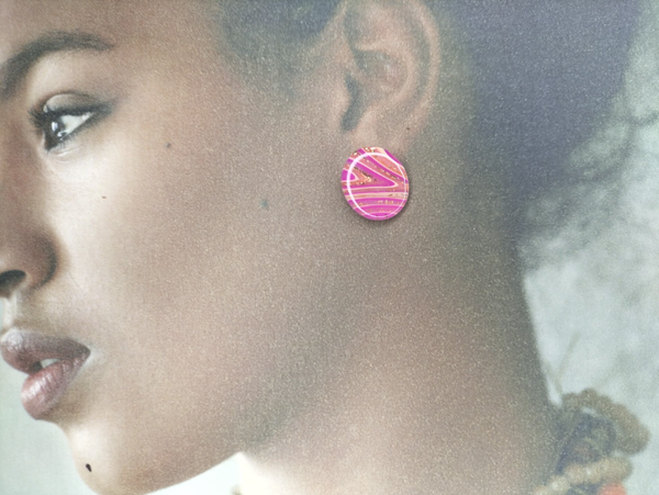 Boucles d'oreilles Agate rose BO47A