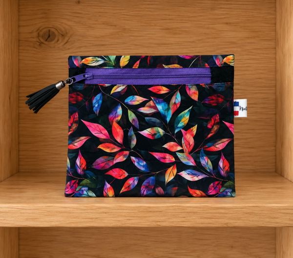Pochette noire fleurie PO4