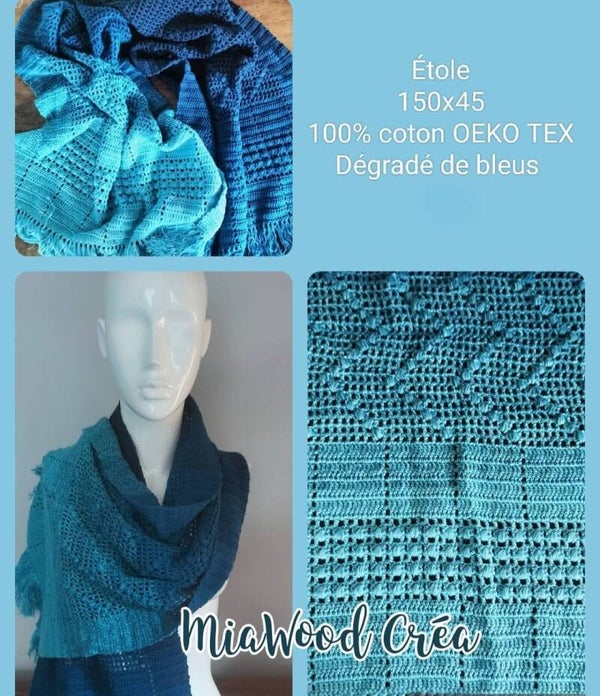 Étole Dégradé de bleu ET1