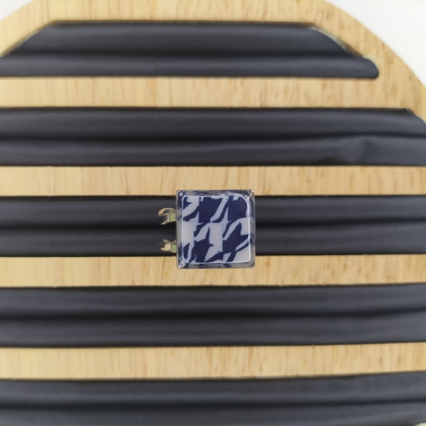 Bague réglable bleu et blanc B2
