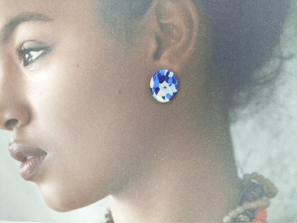 Boucles d'oreilles  Bleu et Blanc BO4