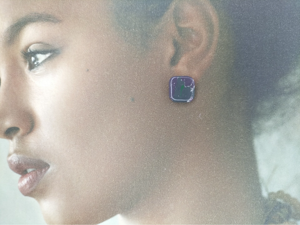 Boucles d'oreilles Violet et Vert BO12